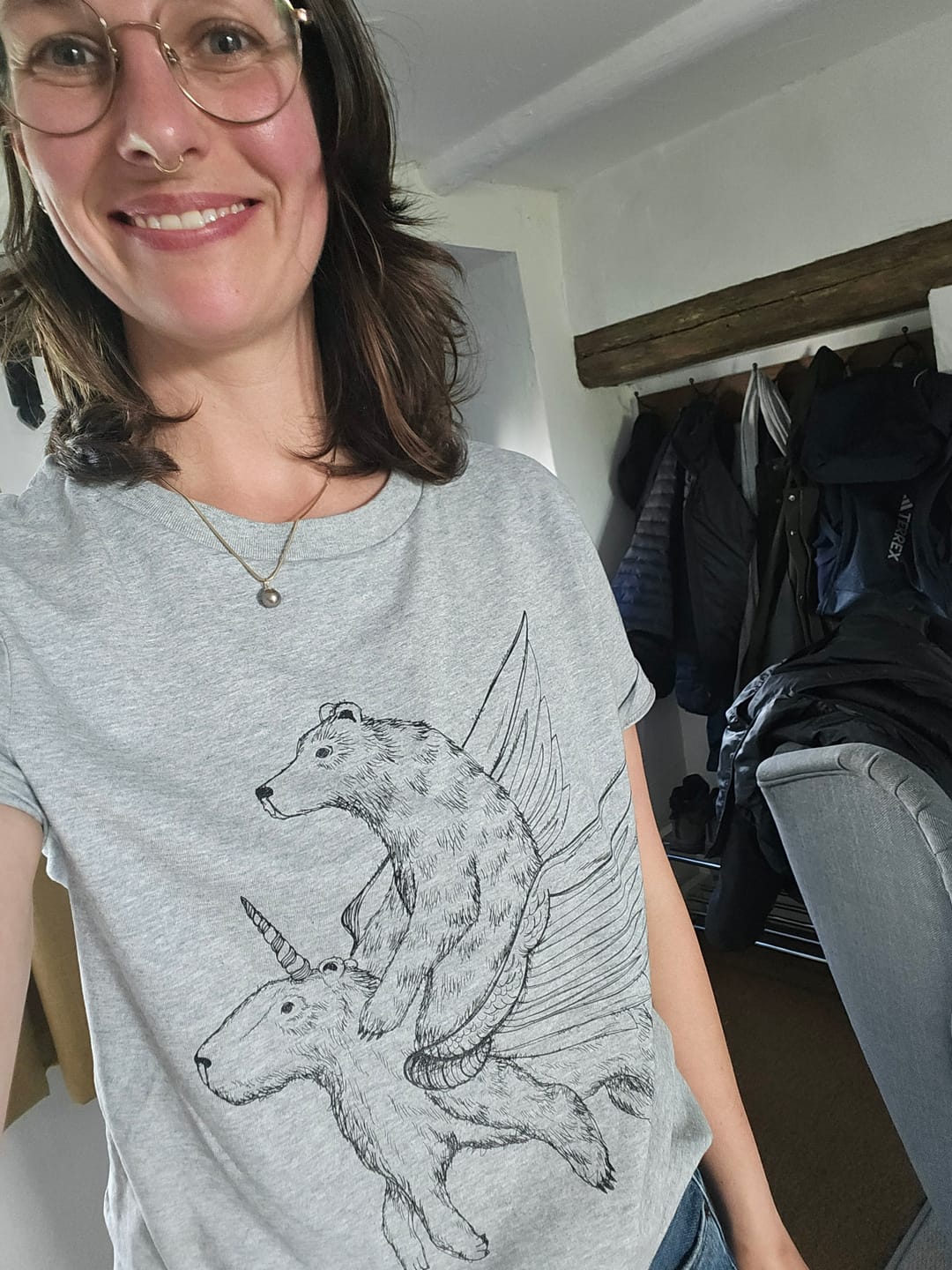 Customer photo review of Capybara Unicorn Women's T-Shirt