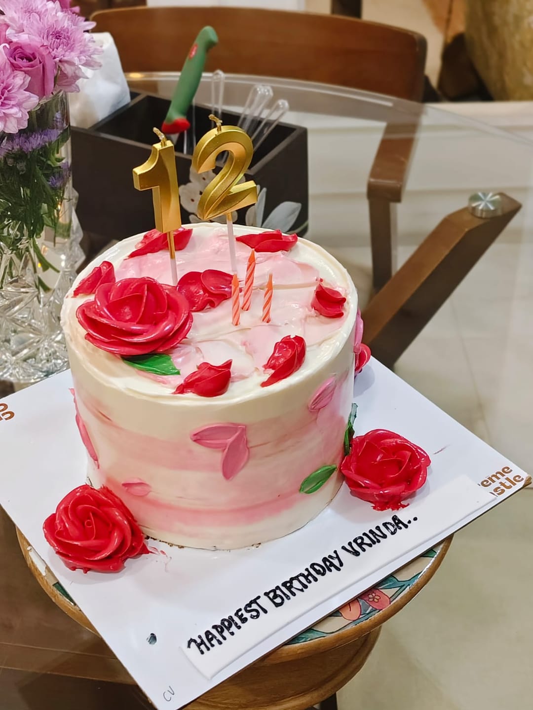 Customer photo review of Pink Rose Ombre Cake