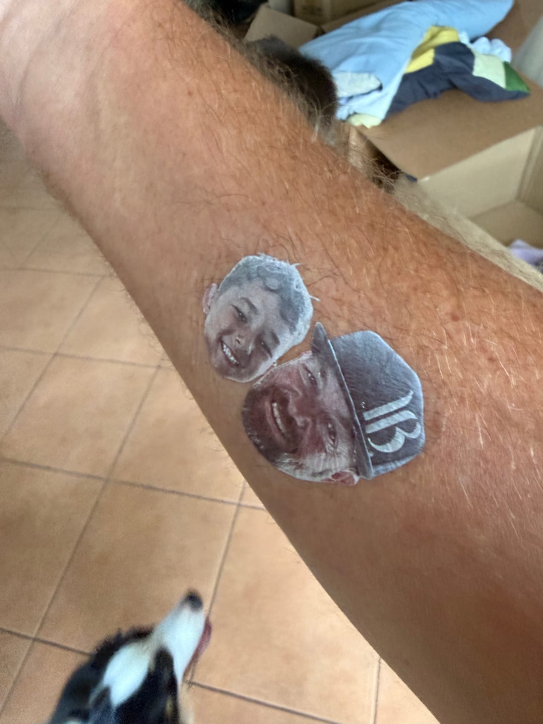 Customer photo review of Custom Photo Face Temporary Tattoo