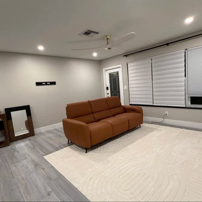 Customer photo review of AeroStretch Power Zero Wall Hugger Reclining Sofa with Drop Down Table Tray