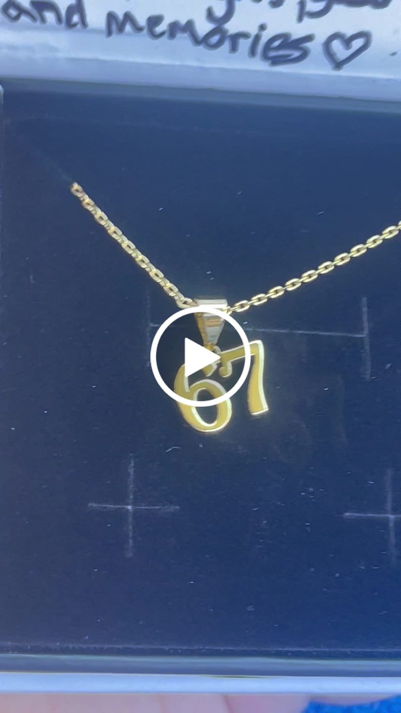 Customer video review of 18k White Gold Plated 67 Pendant Necklace for Women