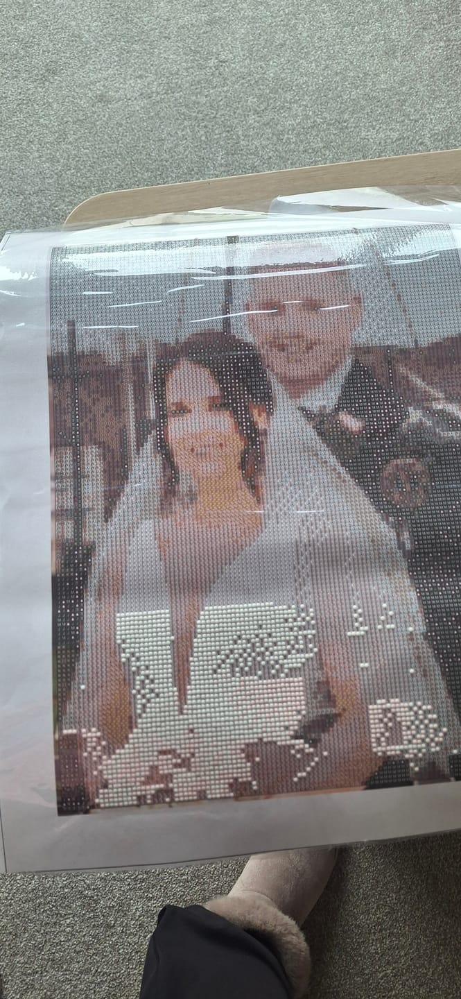 Customer photo review of Personalised Crystal Art Canvas Kit