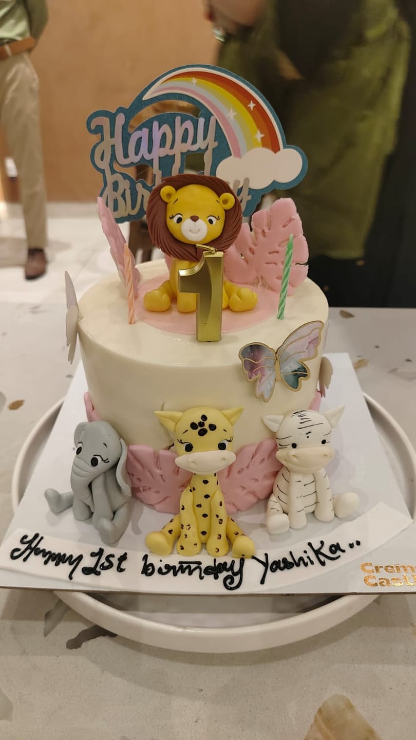 Customer photo review of Animal Party Birthday Cake
