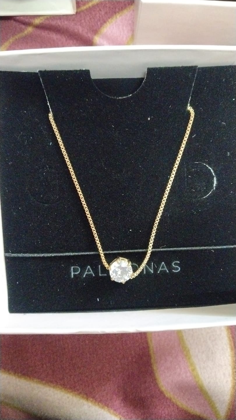 Customer photo review of Round Solitaire Necklace