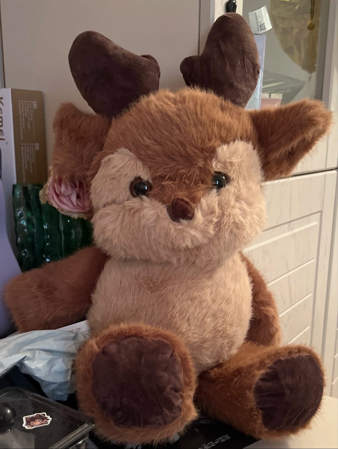 Customer photo review of Peluche cerf qui court quand on l'agite | Floomie®