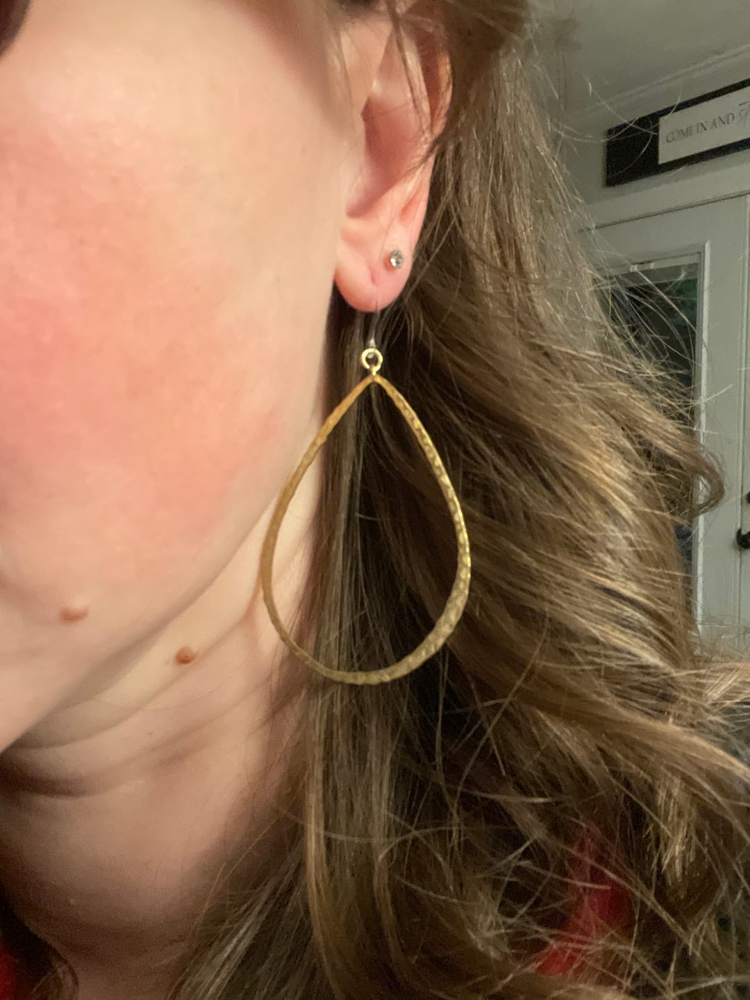 Customer photo review of Metallic Minimalist Dangles