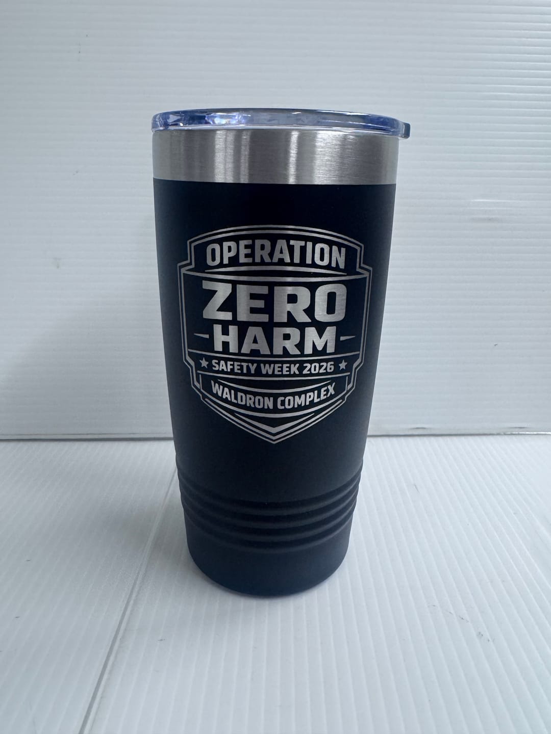 Customer photo review of Custom Tumblers 20 oz with your Logo or Design Engraved - Special Bulk Wholesale Pricing