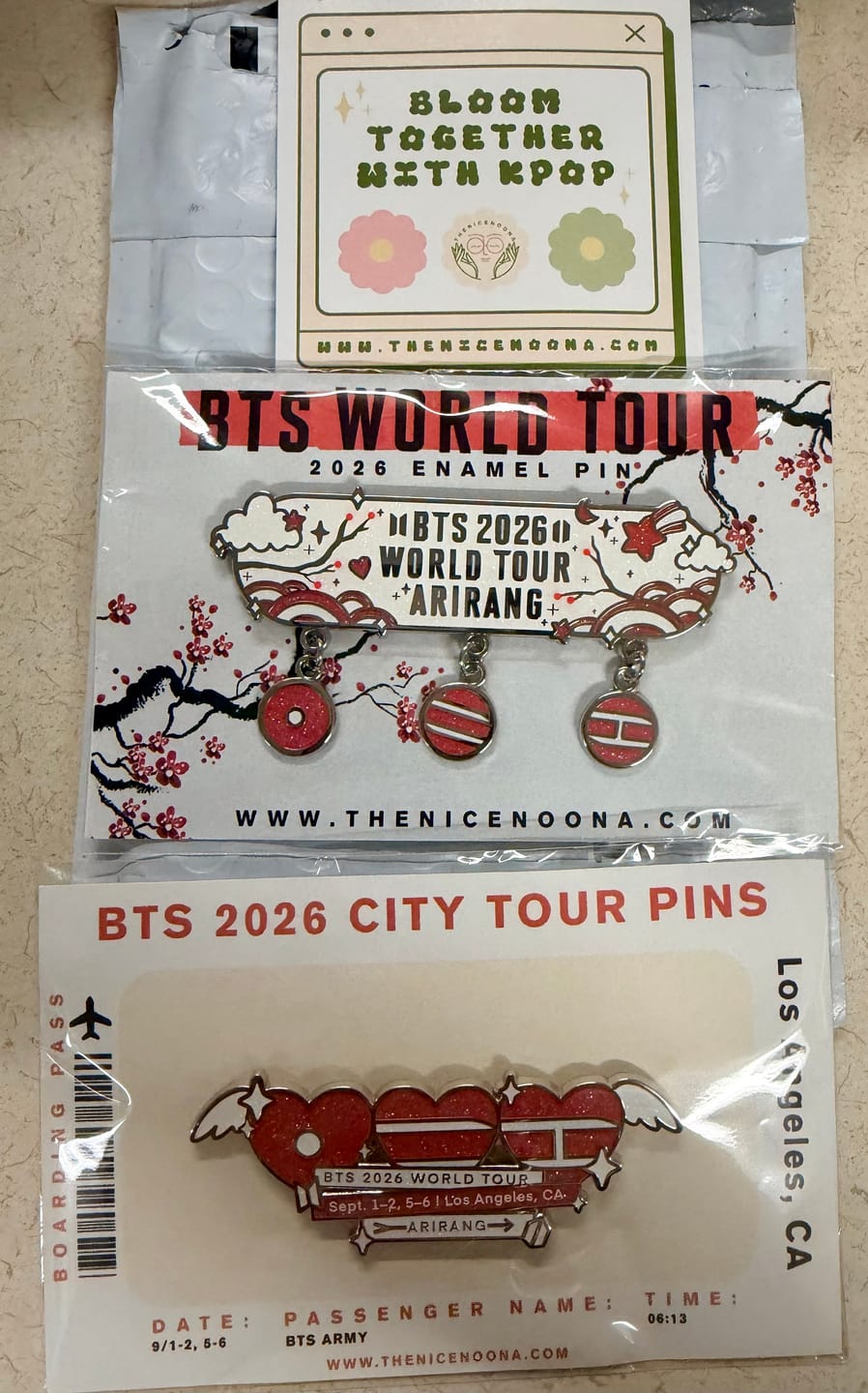 Customer photo review of BTS 2026 City Tour Pin