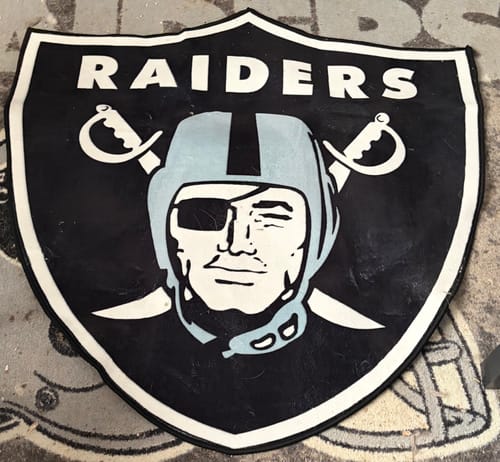 Customer photo review of Las Vegas Raiders Logo Rug