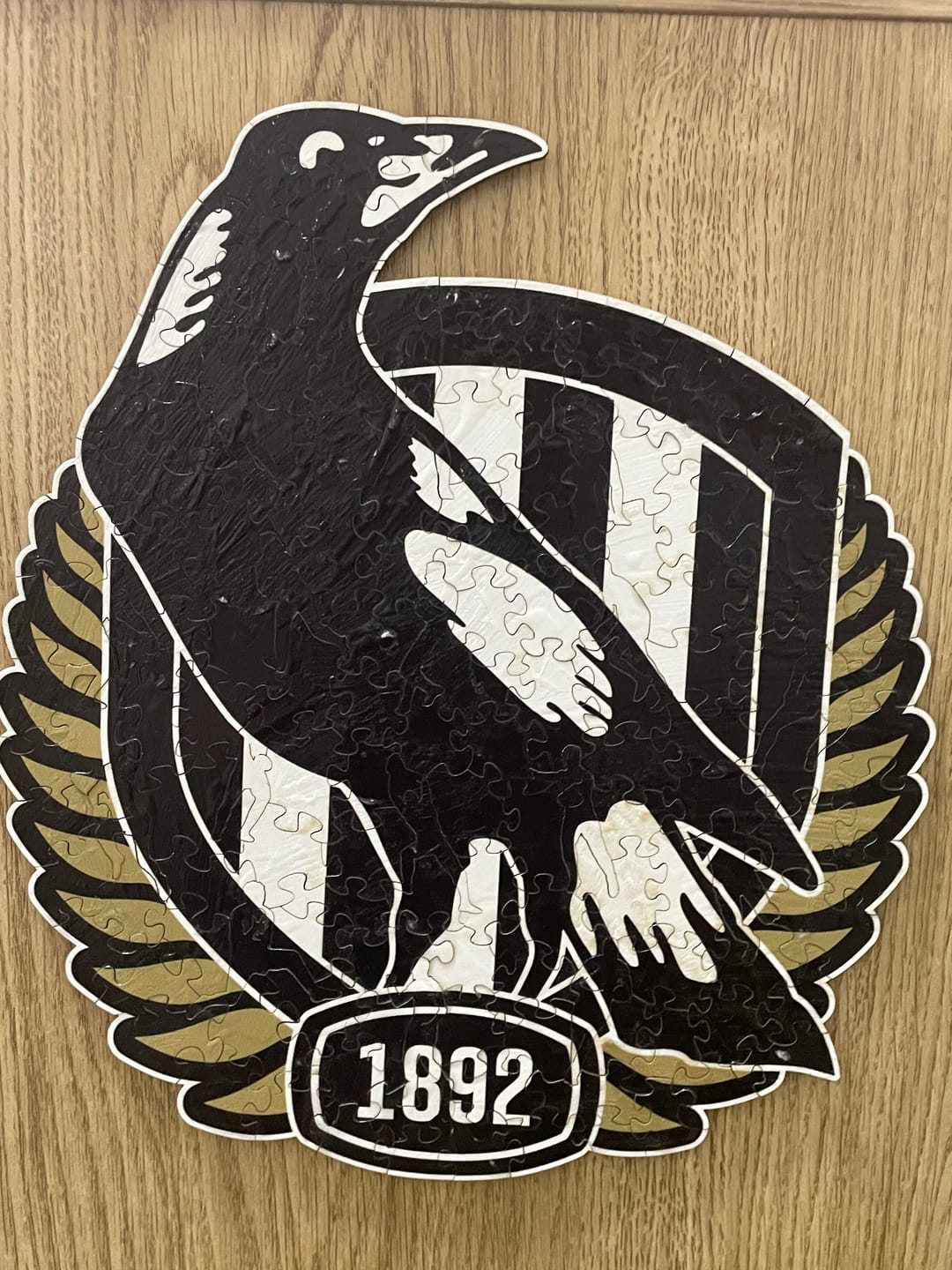 Customer photo review of Collingwood FC Logo - Wooden Puzzle