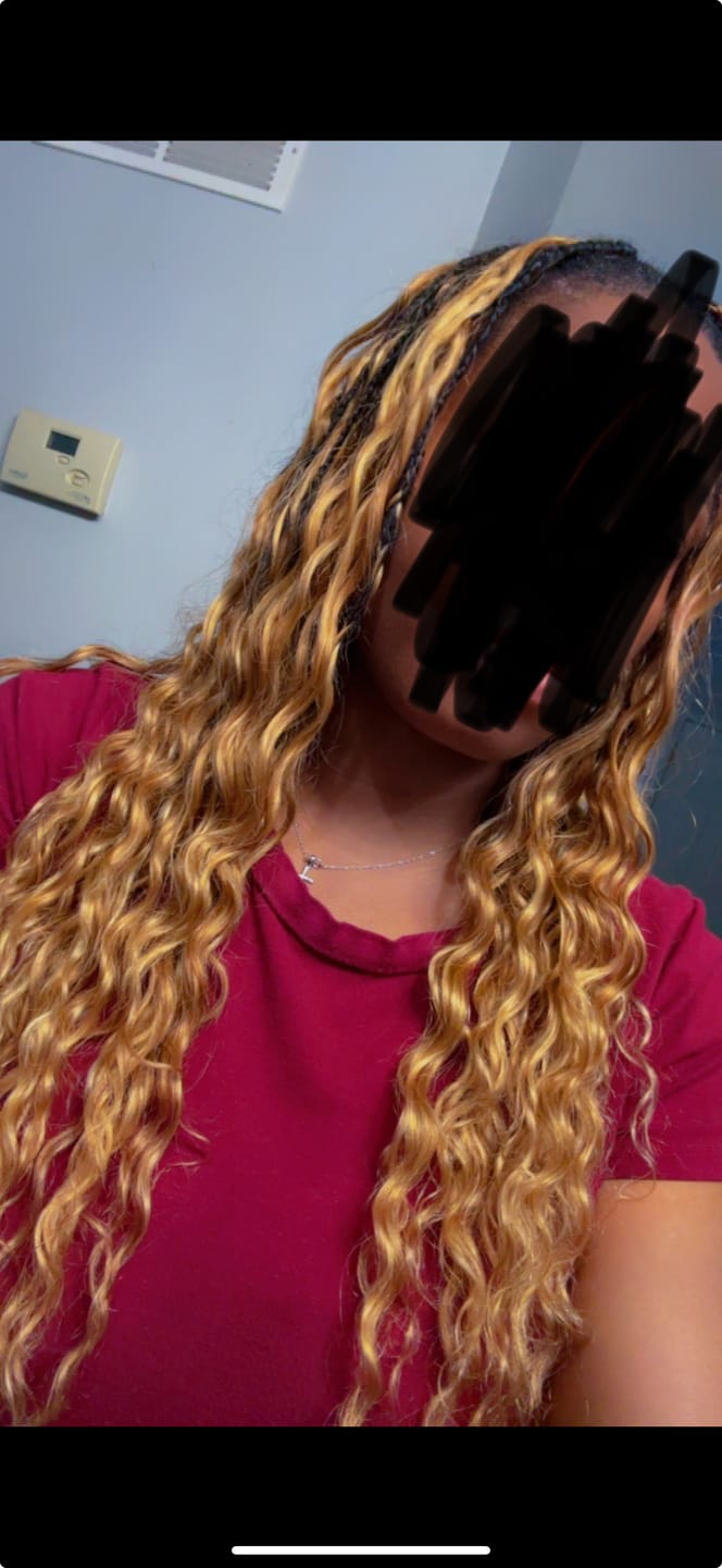 Customer photo review of #27/30/613 Mix Color Blend Loose Deep Wave Human Crochet Hair for Boho Braids