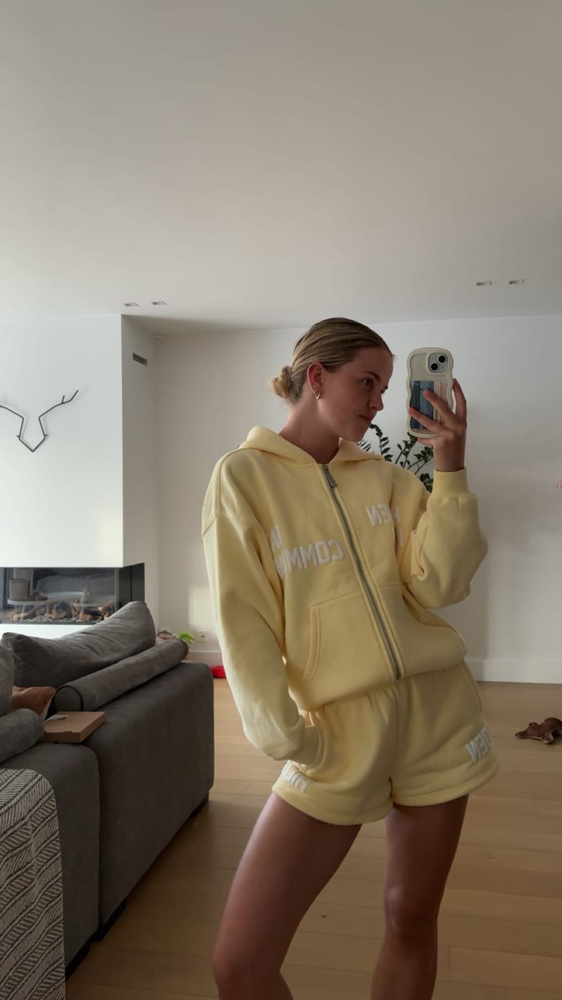 Customer photo review of GATED COMMUNITY ZIP HOODIE BUTTER YELLOW