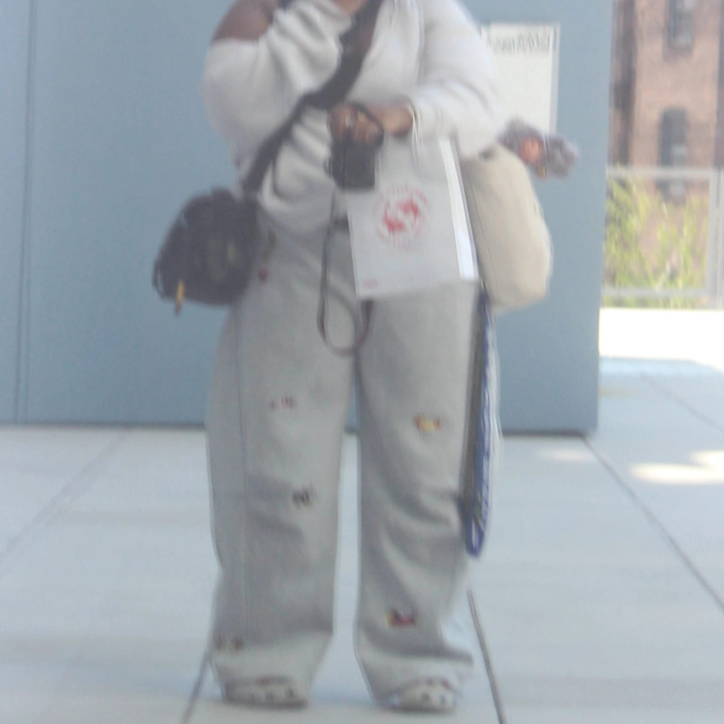 Customer photo review of Aelfric Eden Embroidery Dog Baggy Barrel Sweatpants