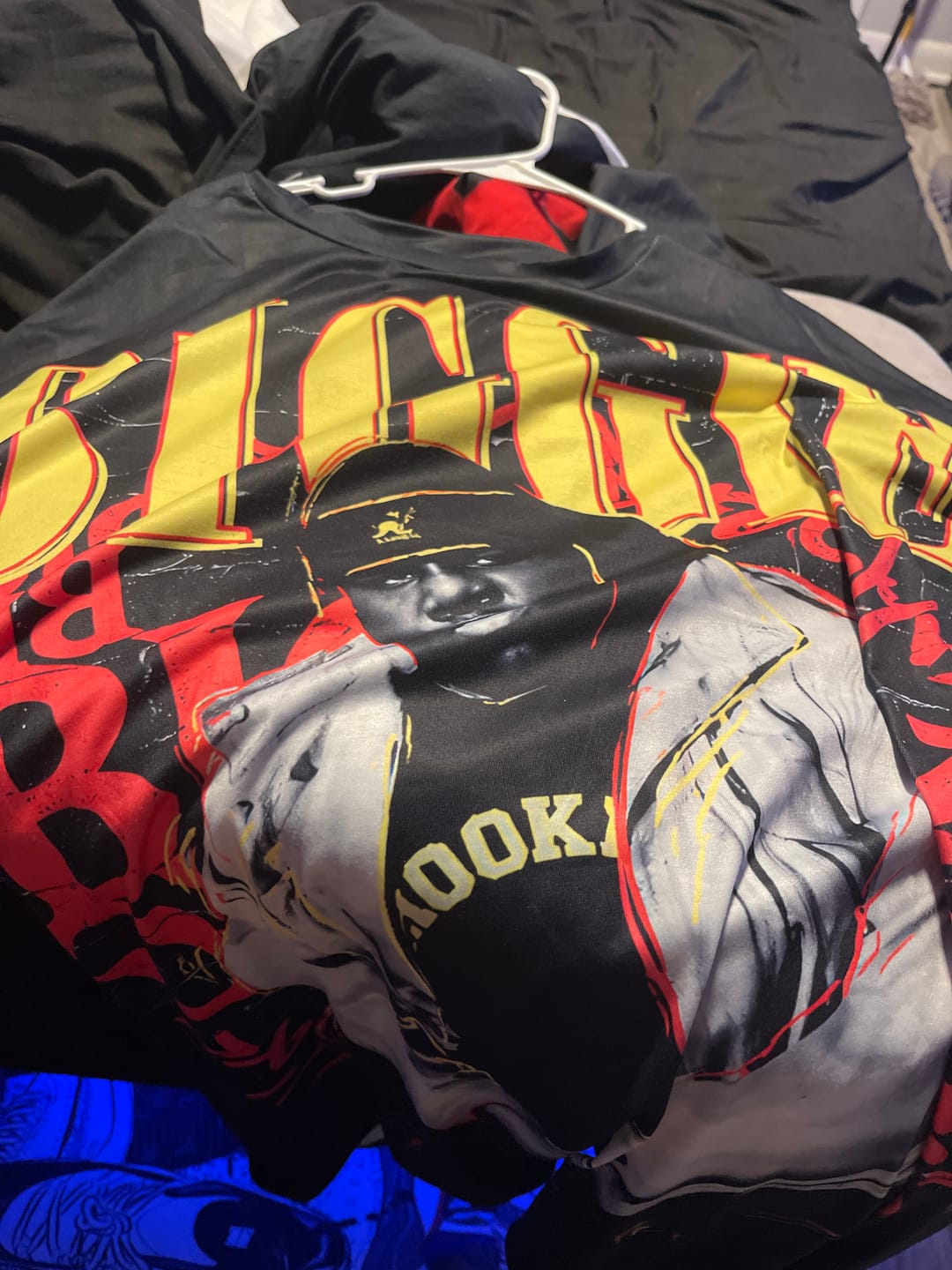Customer photo review of Men's Biggie Graphic Plus Size Short Sleeve T-Shirt