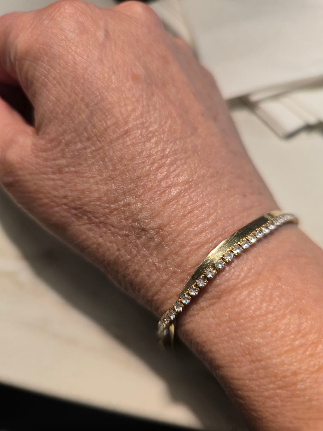 Customer photo review of Minimal Tennis Bracelet