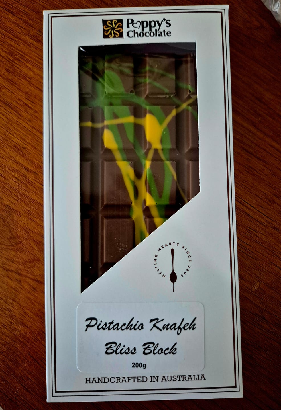 Customer photo review of Pistachio Knafeh Bliss Block - Viral Dubai Chocolate Bar 200g