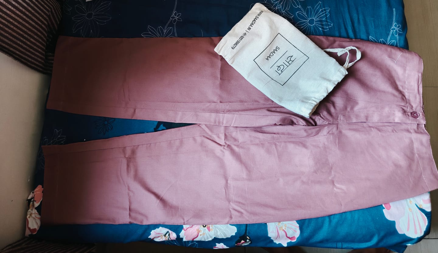 Customer photo review of Women Rose Taupe Airy Linen Straight Pants