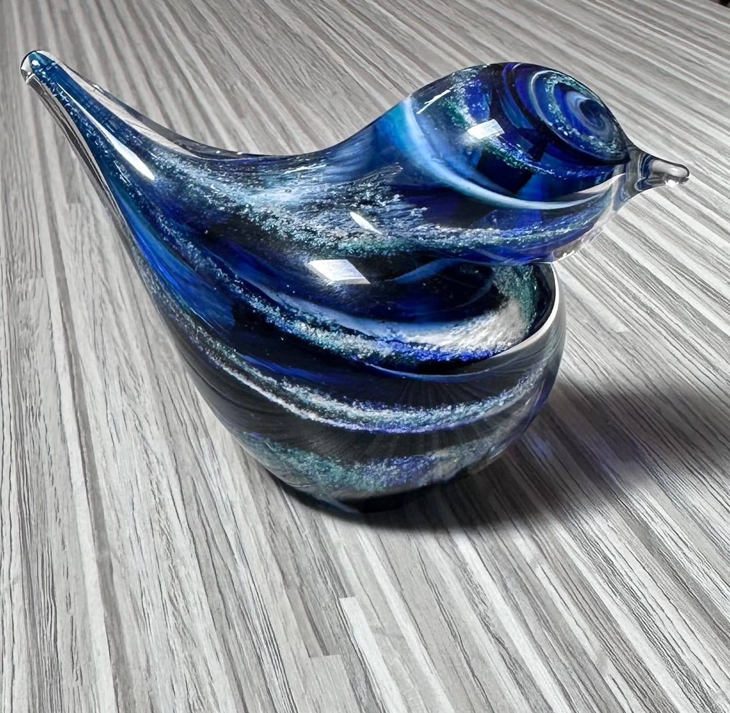 Customer photo review of Colorful Glass Birds with Cremation Ash