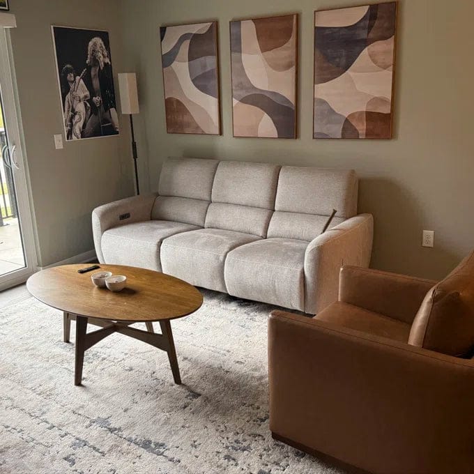 Customer photo review of AeroStretch Power Zero Wall Hugger Reclining Sofa with Drop Down Table Tray
