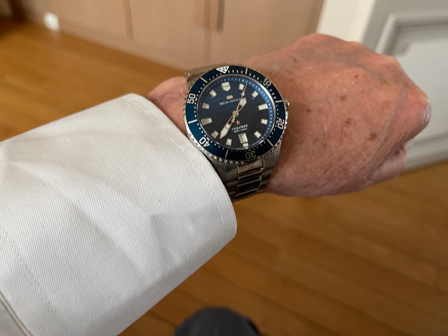 Customer photo review of Ocean Series Pro 300m Waterproof Gradient Wave-textured Dial Diving Watch 41mm