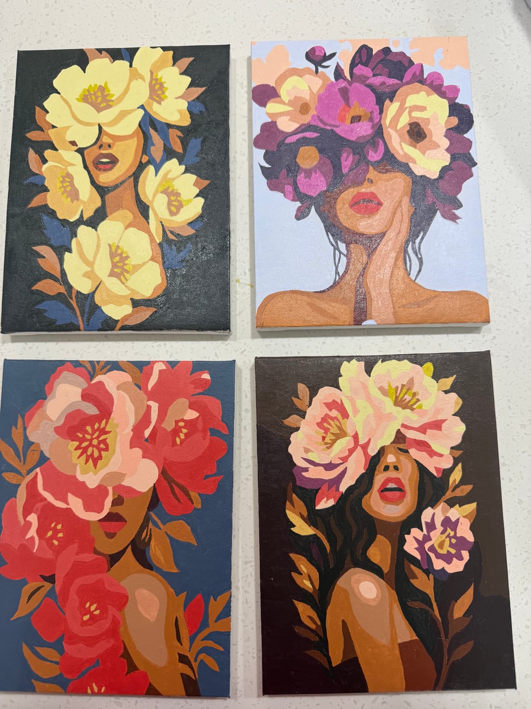 Customer photo review of 6 Mini Paintings - Flower Ladies Set