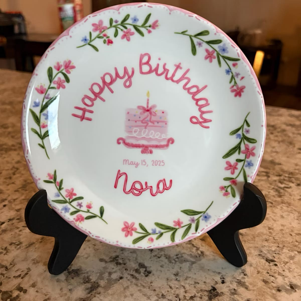 Customer photo review of Personalized Birthday Plate Gift D311DZZ0
