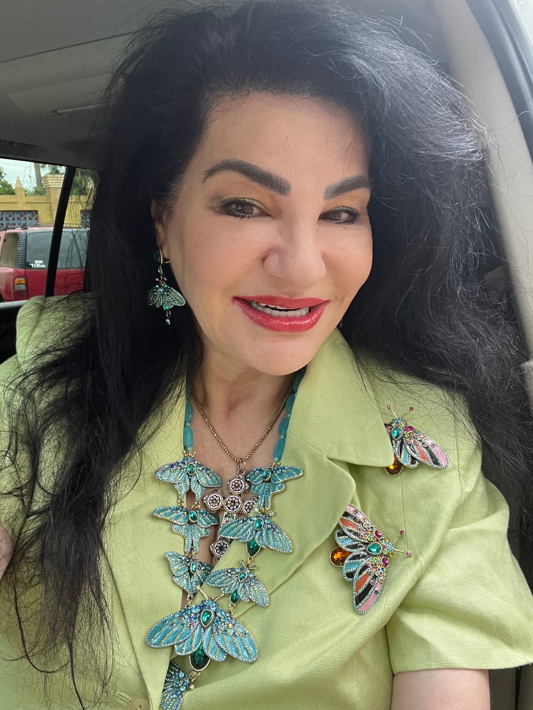 Customer photo review of HEIDI DAUS® "Butterfly Embrace" Crystal Butterfly Necklace
