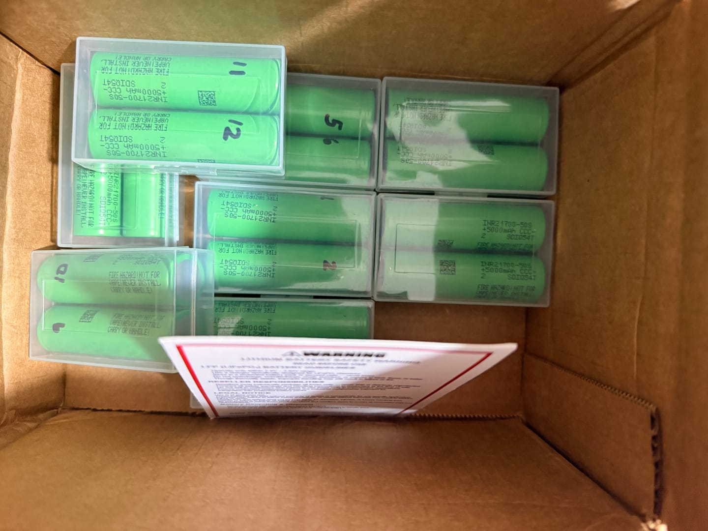 Customer photo review of Samsung 50S 21700 5000mAh 25A Battery