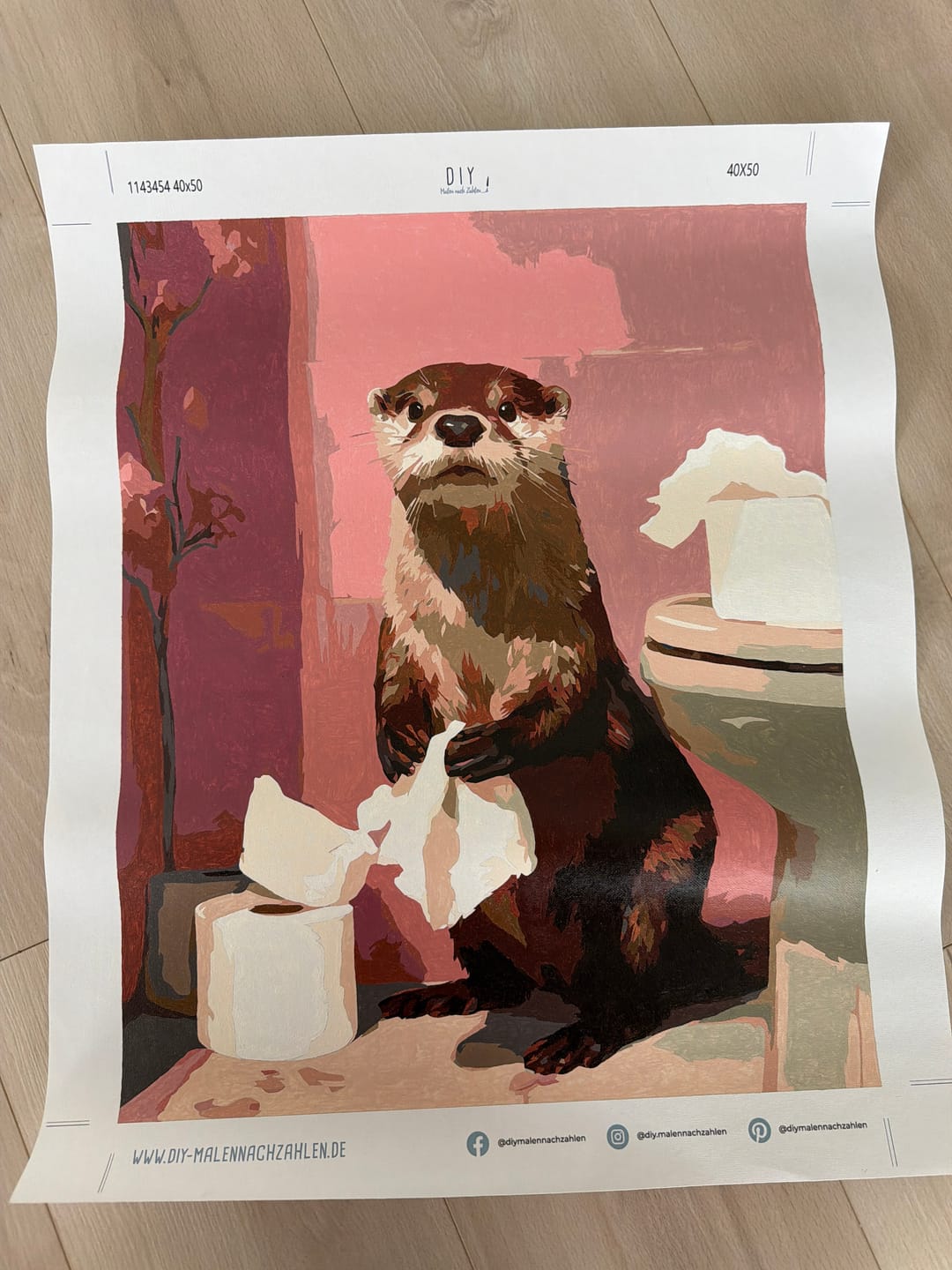 Customer photo review of Malen nach Zahlen - Otter auf der Toilette