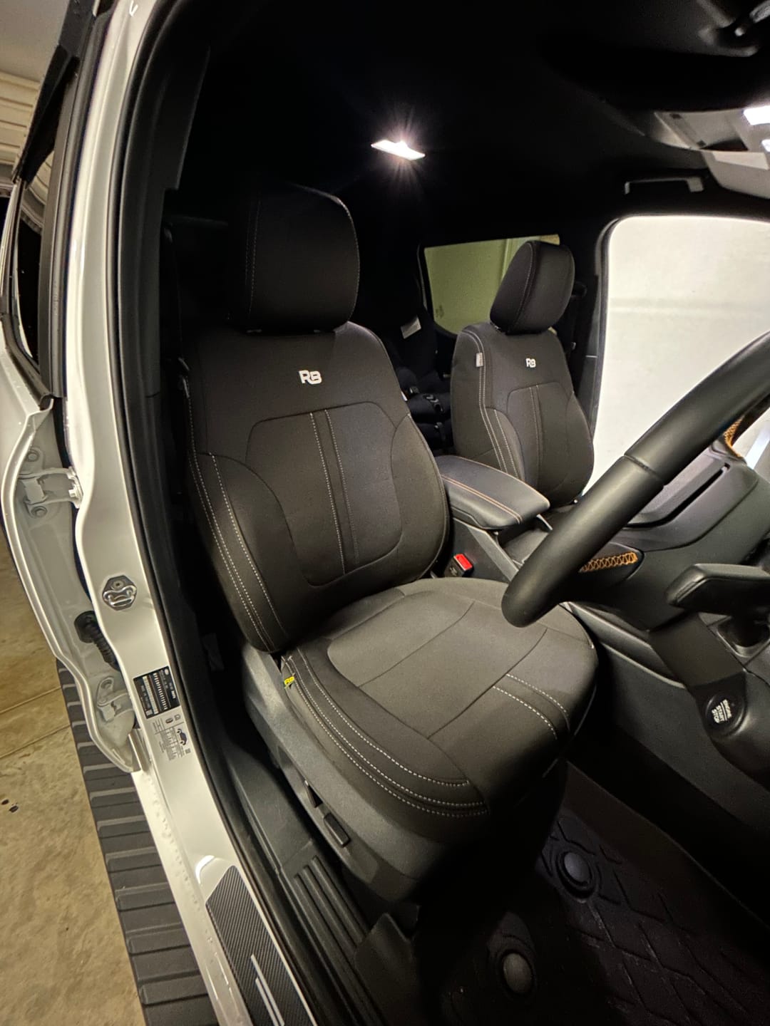 Customer photo review of Ford Next-Gen Ranger T6.2 - Wildtrak, Wildtrak X, Platinum & Stormtrak - GP4 Neoprene 2x Front Seat Covers (In Stock)