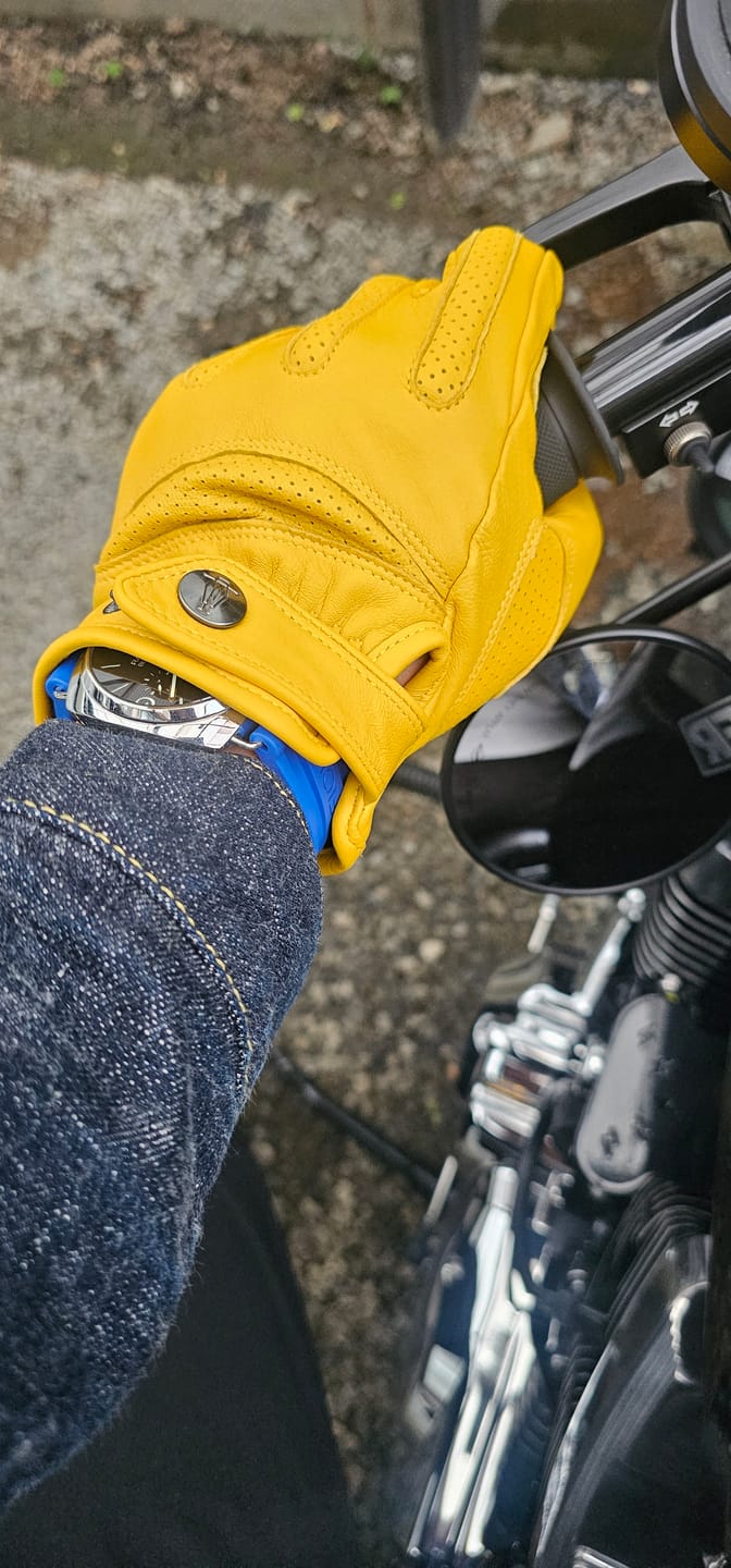 Customer photo review of バイカーグローブ　本革パンチングメッシュ