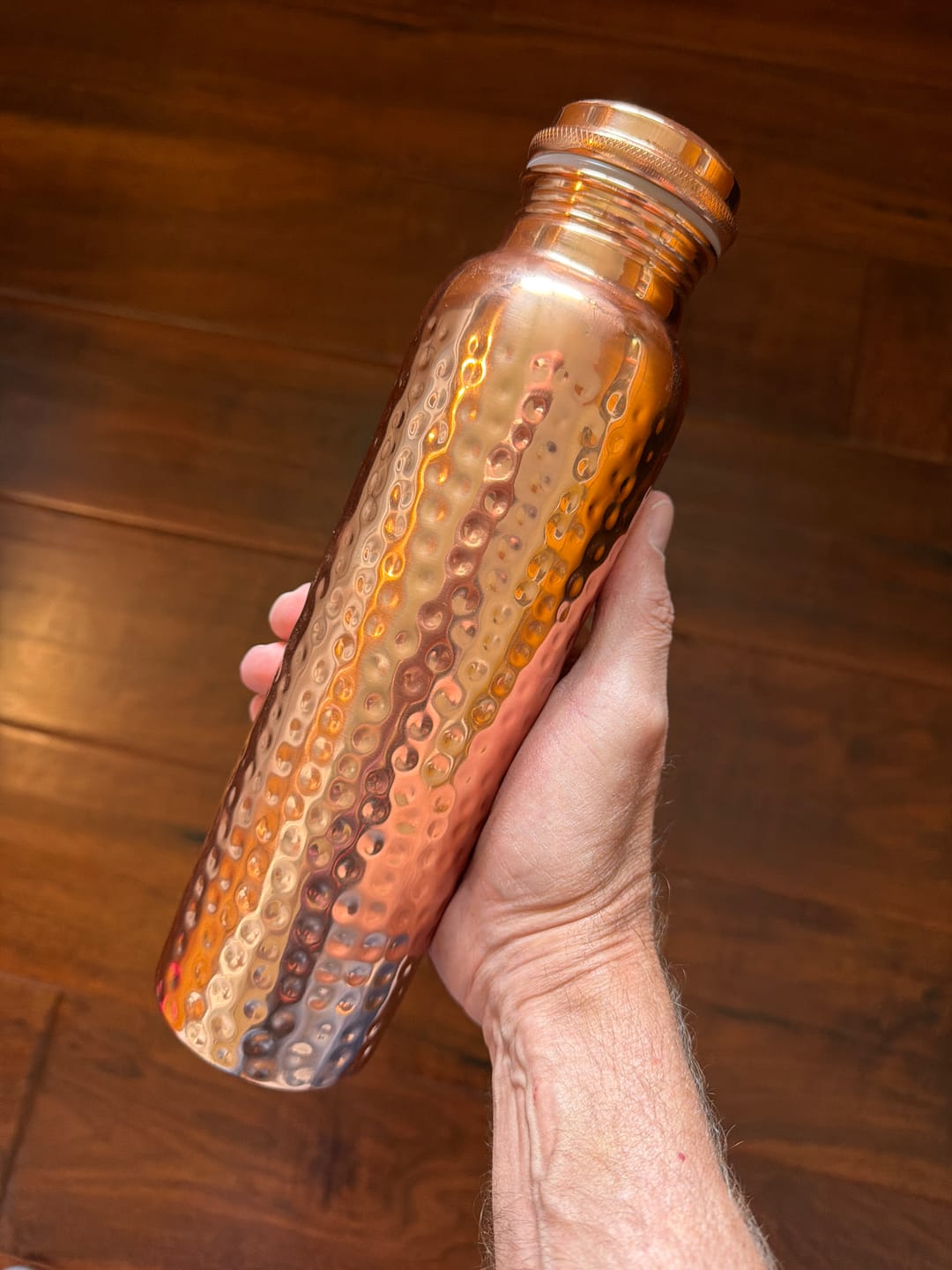 Customer photo review of Certified Ayurveda® Pure Copper Water Bottles - V2 Hand-Hammered Edition