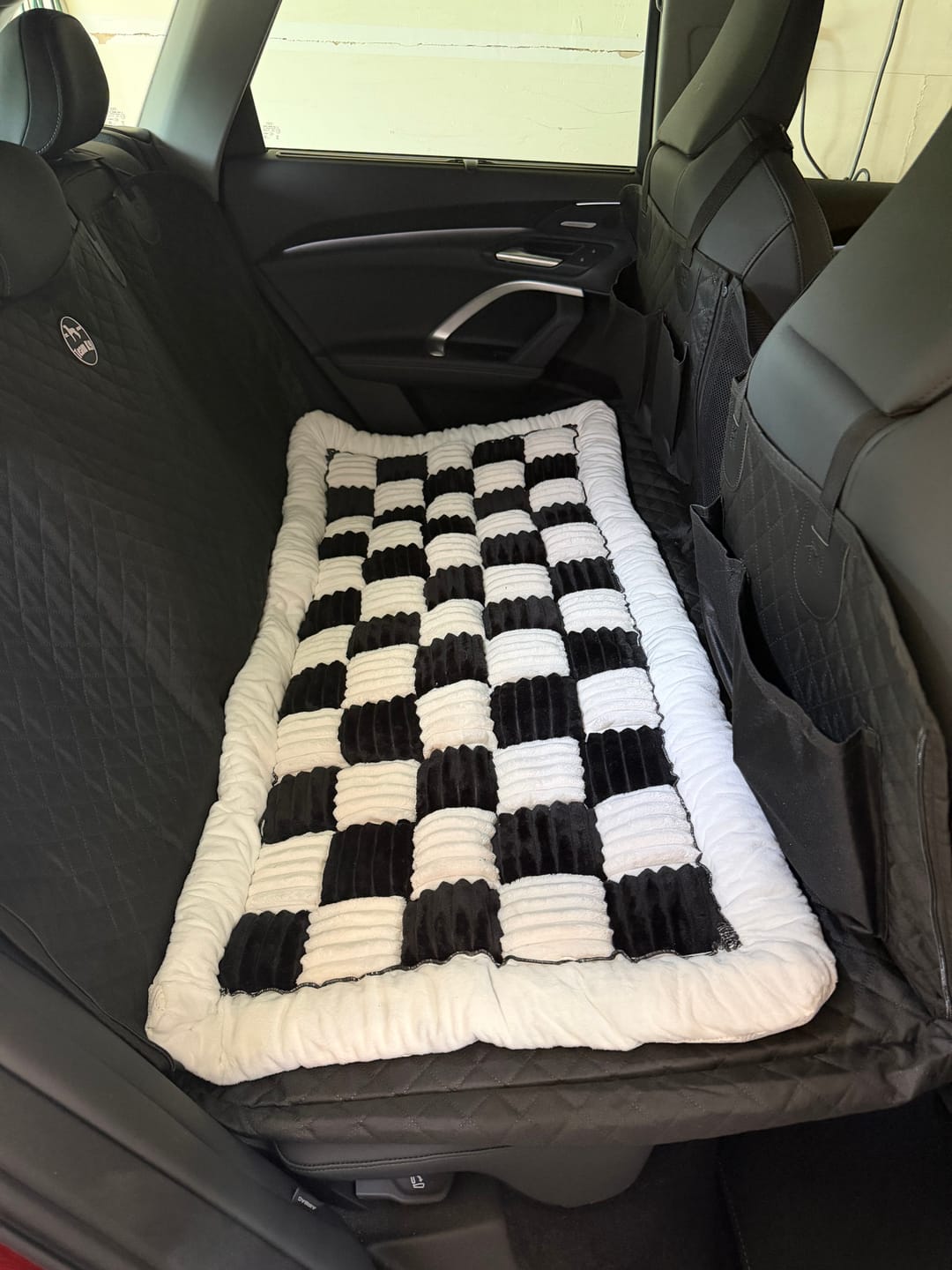 Customer photo review of Plush Backseat Dog Bed (Made For The Hard Bottom Car Seat Cover)