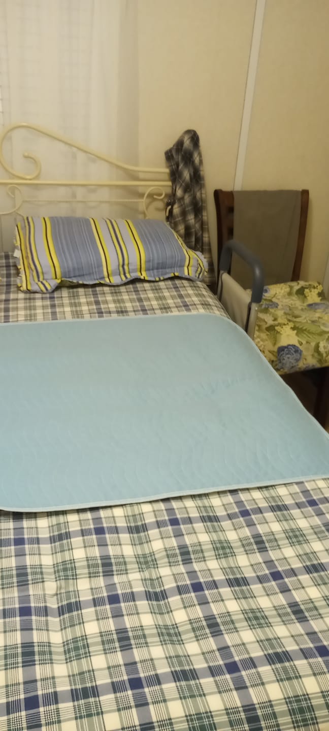 Customer photo review of Washable Reusable Bed Pads for Incontinence (34" x 36")