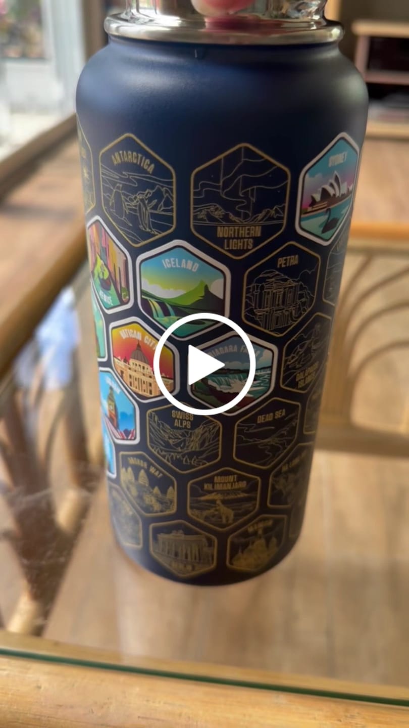Customer video review of Lets Wander™ World Explorer Water Bottle + Sticker Set