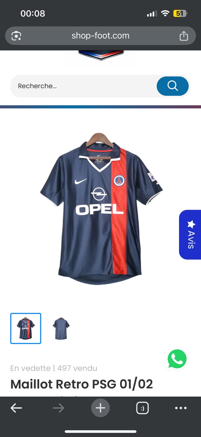 Customer photo review of Maillot Retro PSG 01/02