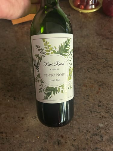 Customer photo review of Personalized Tall Wine Labels (Set of 12)