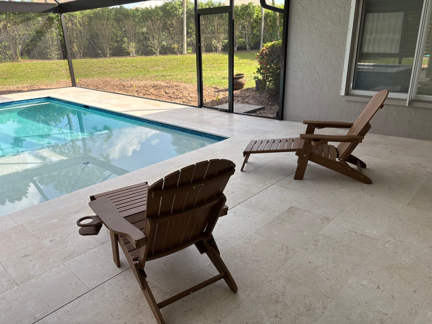 Customer photo review of Folding Adirondack Chair with Built in Footrest & Cup/Wine Holders King Size