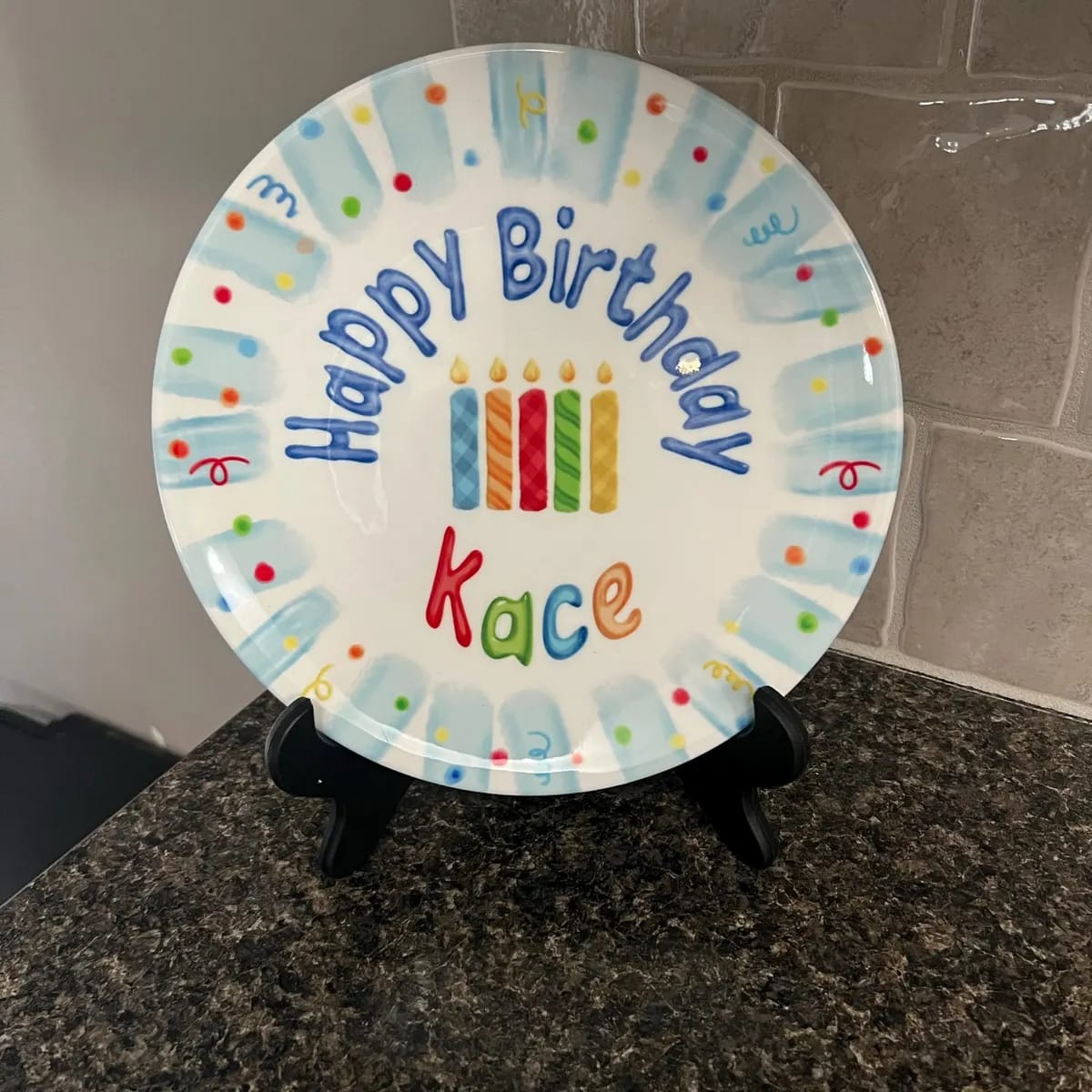 Customer photo review of Personalized Birthday Plate Gift P23GWI0