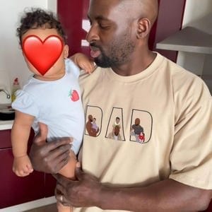 Customer photo review of Custom Father's Day Dad Photo Portrait Full Color Embroidered Sweatshirt/Hoodie, Gift For Dad