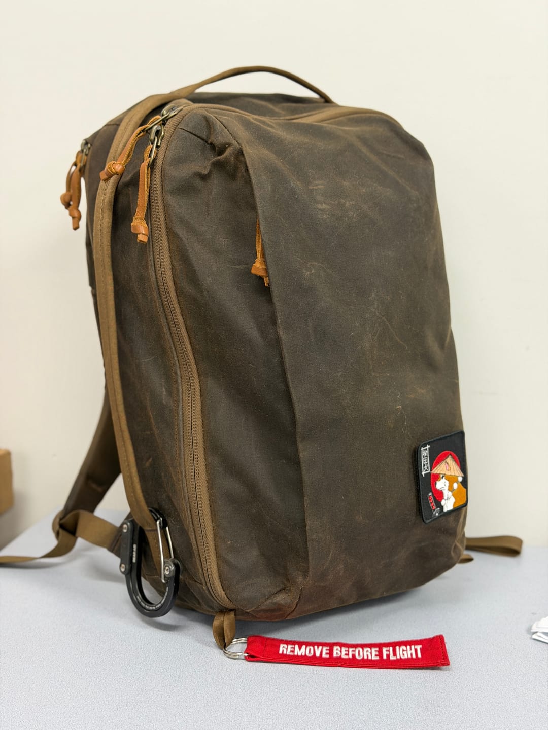 Customer photo review of CIVIC Panel Loader - Waxed Canvas