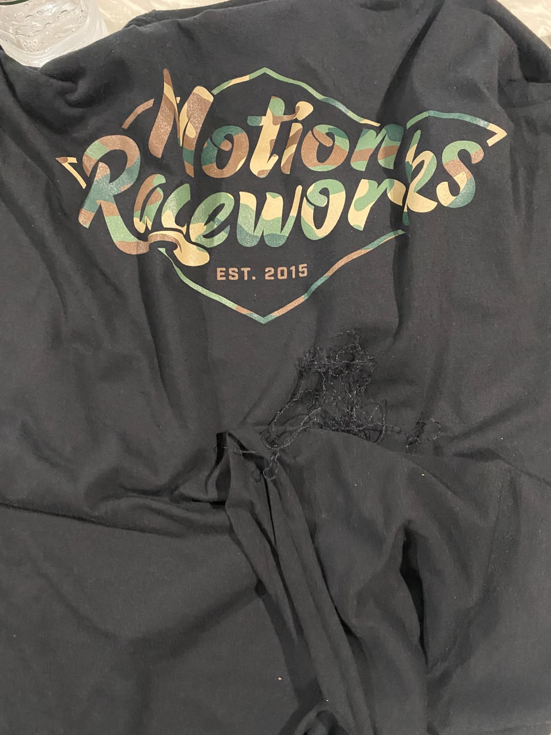 Customer photo review of Motion Camoflauge Black Shirt District