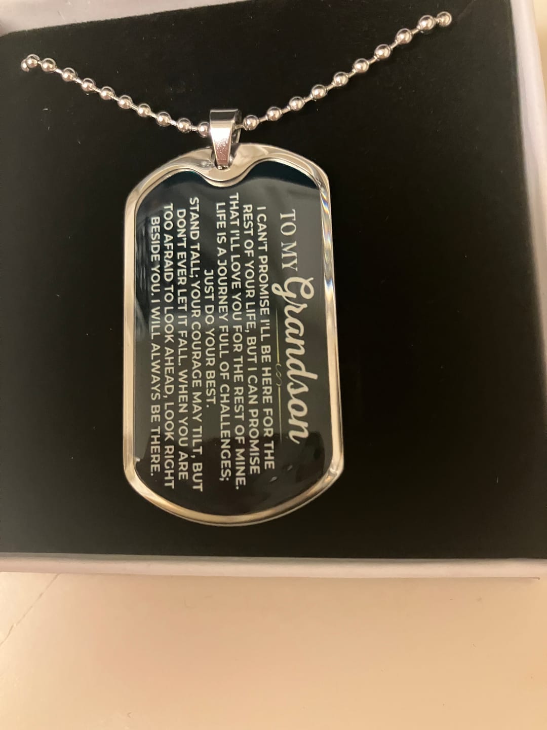Customer photo review of To My Grandson - Love Tag - SS426GS-DT