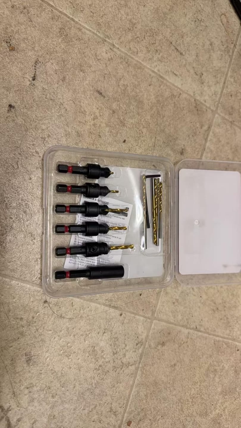 Customer photo review of 12PCS Two-Flute Titanium-coated Countersink Drill Bit Set with Storage Box