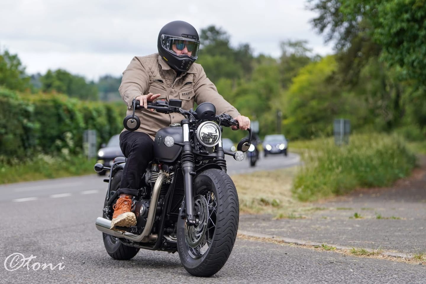 Customer photo review of Roadskin® Munro Armoured Motorcycle Shirt - Stone