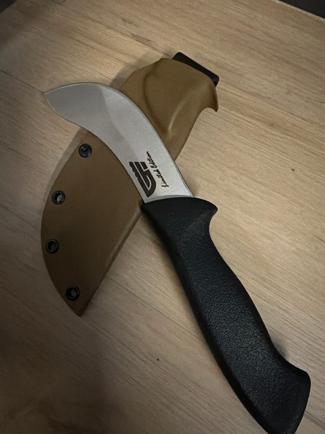 Customer photo review of Limited Edition F. Herder Skinning 5" Black Handle with Kydex (GE-KS13-867513B)