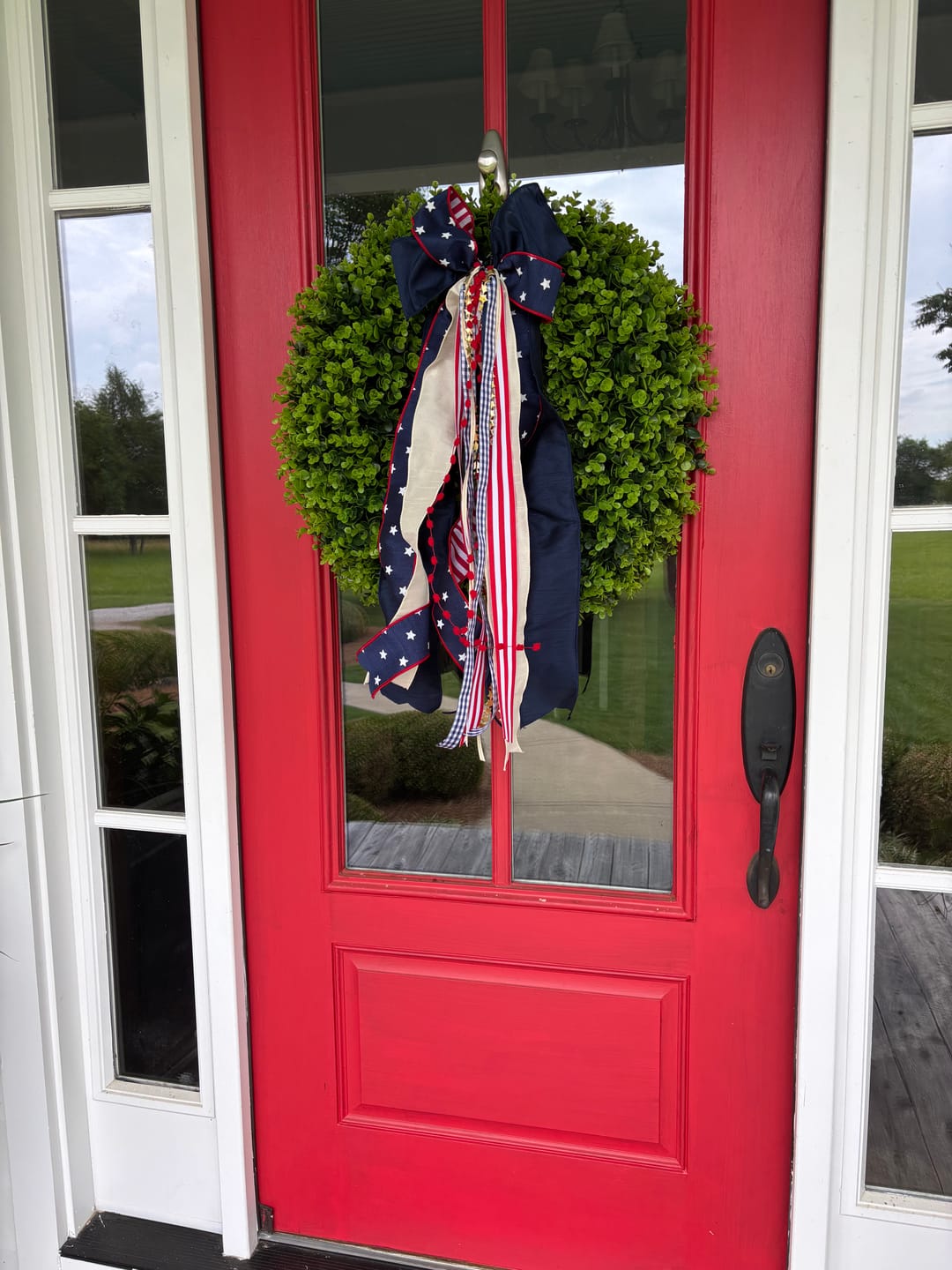 Customer photo review of Old Glory Wreath Ribbon