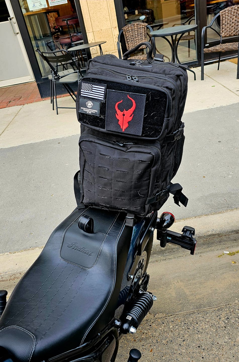 Customer photo review of 45L - Tactical XL Motorcycle Sissy Bar Backpack