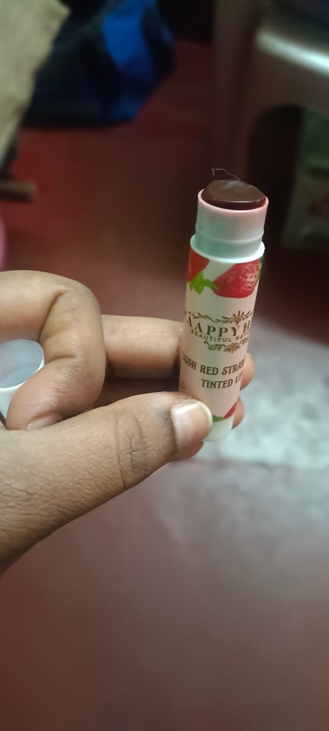 Customer photo review of Lip Balm With Tint Strawberry