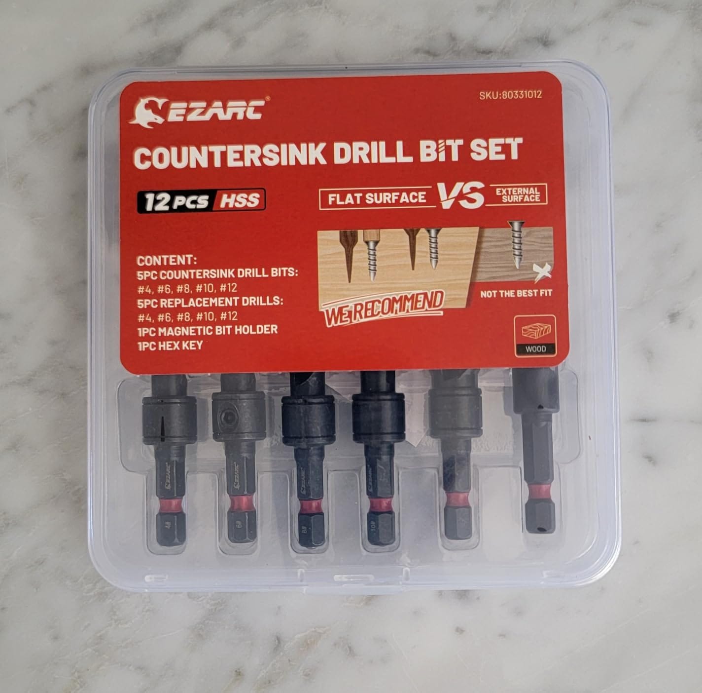 Customer photo review of 12PCS Two-Flute Titanium-coated Countersink Drill Bit Set with Storage Box